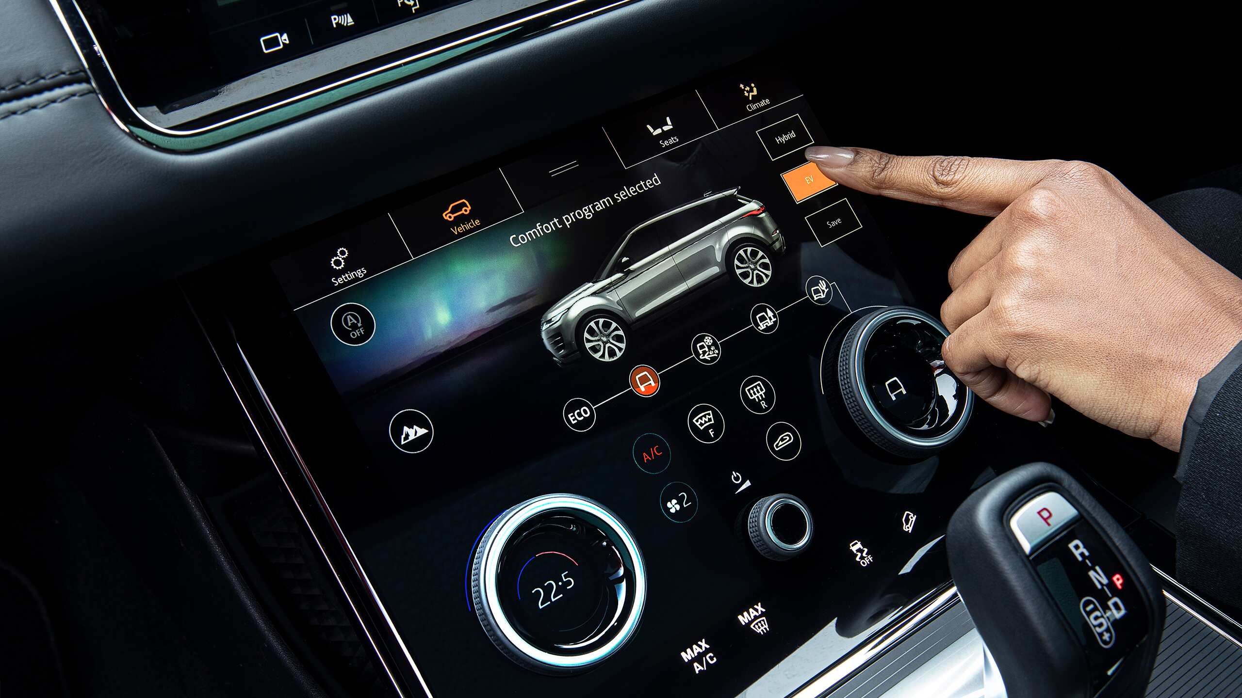 infotainment screen on dashboard