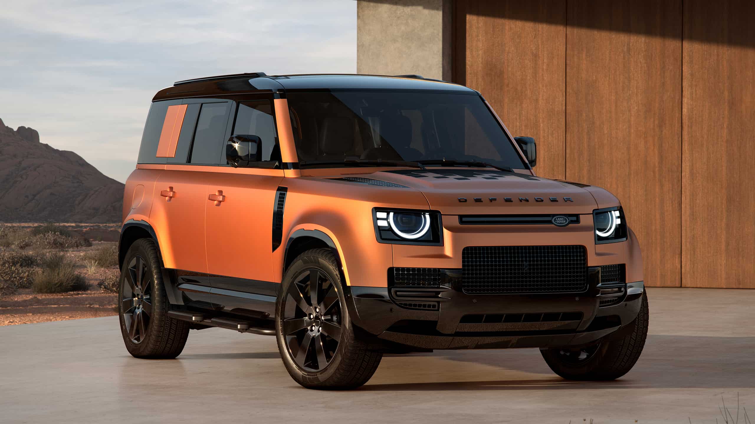 Defender parked 